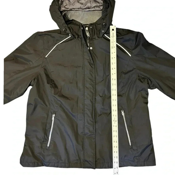 FREE COUNTRY Radiance Black Hooded Jacket Reflective Wind Water Resistant sz XL - Picture 5 of 11